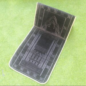 Tapis de Prière avec Dossier Intégré – Siège Orthopédique Pliable (Noir)
