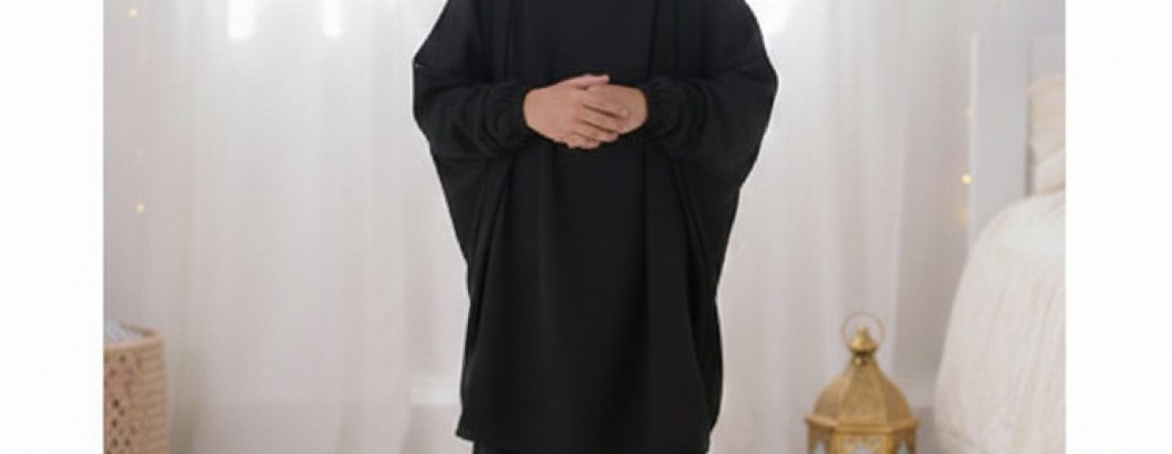 Ensemble Jilbab Fille 2 Pièces – Khimar et Jupe – Tissu Fluide & Confortable