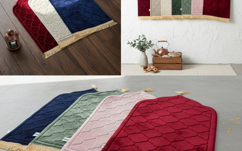 Tapis de Prière Premium en Velours Matelassé