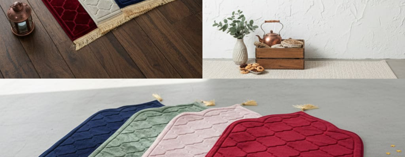 Tapis de Prière Premium en Velours Matelassé