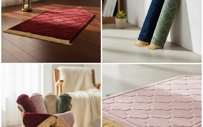 Tapis de Prière Premium en Velours Matelassé