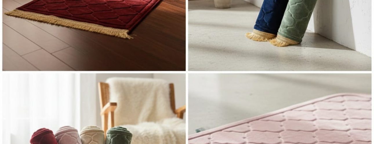 Tapis de Prière Premium en Velours Matelassé